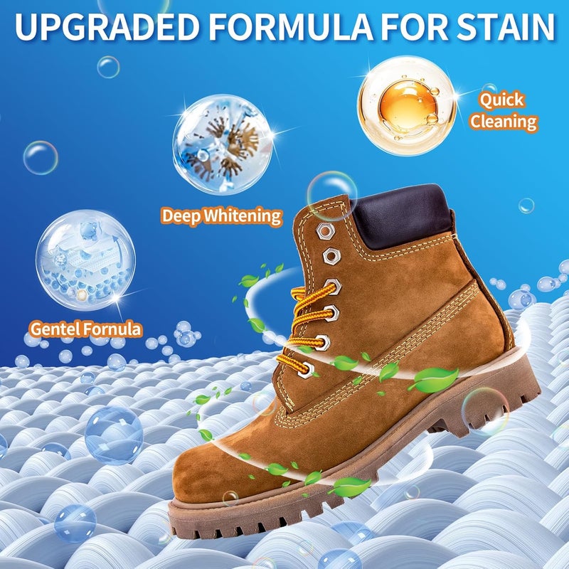 Jevvu Suede Shoe Cleaner, Suede & Nubuck Cleaner Foam, Shoe Cleaner Kit Removes Dirt & Stain - Image 4